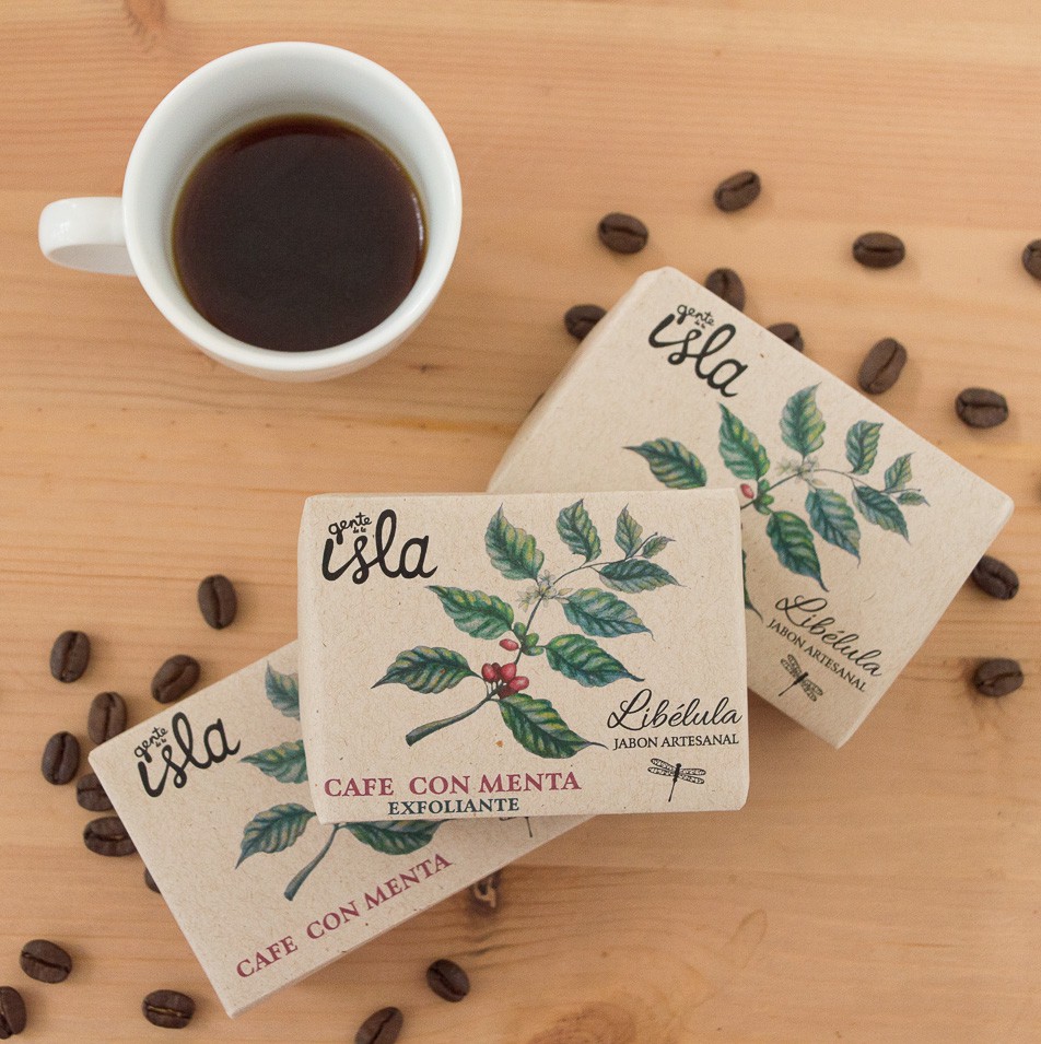 Este jabón fue creado con café Gente de la Isla por las manos de las artesanas de Tienda Libélula